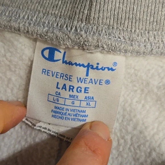 Champion Light Gray Joggers with Logo Men's LARGE - Picture 2 of 12